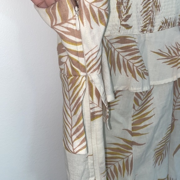 Billabong x Sincerely Jules Leaf Twist Flirt Cotton Linen Flax Jumpsuit - Picture 14 of 16